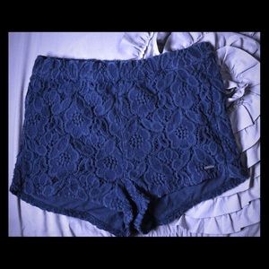 Holister lace navy shorts